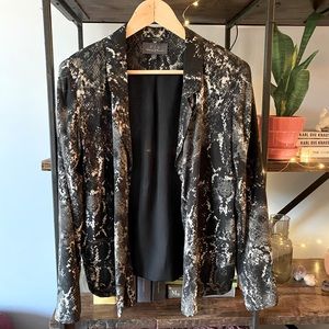 PJK Patterson J Kincaid 100% silk snakeskin blazer Size S